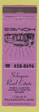 Matchbook Cover - Schryver Real Estate Williamstown MA