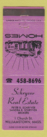 Matchbook Cover - Schryver Real Estate Williamstown MA