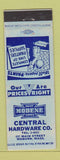 Matchbook Cover - Modene Paint Service Central Hardware Woburn MA