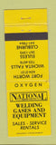 Matchbook Cover - National Welding Gases Equipment Fort Worth Euless Cleburne TX