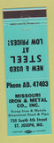 Matchbook Cover - Missouri Iron and Metal St Joseph MO