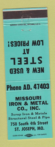 Matchbook Cover - Missouri Iron and Metal St Joseph MO