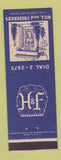 Matchbook Cover - Hill and Fredericks Mortuary Davenport IA