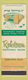 Matchbook Cover - Robstown National Bank TX