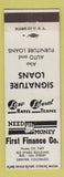 Matchbook Cover - First Finance Company Denver Colorado