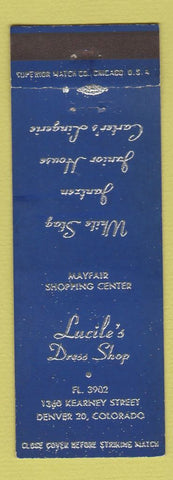 Matchbook Cover - Lucile's Dress Shop Denver Colorado