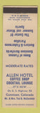 Matchbook Cover - Allen Hotel Gunnison Colorado