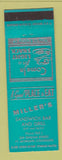 Matchbook Cover - Miller's Sandwich Bar Grill Fort Morgan Colorado