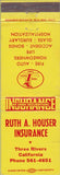 Matchbook Cover - Ruth Houser Insurance Three Rivers CA