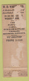 Matchbook Cover - White's Drug Store Wilkes Barre PA FEDERAL LONG WORN BACK