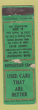 Matchbook Cover - Used Cars Time Finance Milwaukee WI STAR LONG POOR