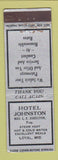 Matchbook Cover - Hotel Johnston Loyal WI FEDERAL LONG