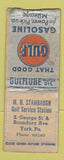 Matchbook Cover - Gulf oil gas MH Stambaugh York PA WEAR BOBTAIL