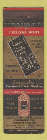 Matchbook Cover - Seagram's Liquor UNIVERSAL LONG Cocktail Drink Book