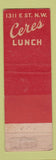 Matchbook Cover - Earle Restaurant Washington DC FEDERAL LONG