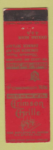 Matchbook Cover - Crimson Grille Boston MA FEDERAL LONG WEAR