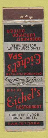 Matchbook Cover - Eichel's Restaurant Boston MA FEDERAL LONG