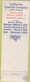 Matchbook Cover - Ortho Agriculture chemicals WEAR