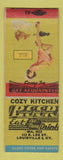 Matchbook Cover - Cozy Kitchen Louisville KY pinup BOBTAIL