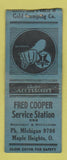 Matchbook Cover - Fred Cooper Texaco oil gas Maple Heights OH BOBTAIL