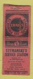 Matchbook Cover - Szymanski's Standard oil gas WEAR BOBTAIL