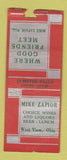Matchbook Cover - Mike Zapior Restaurant West View OH WEAR BOBTAIL