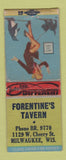 Matchbook Cover - Forentine's Tavern Milwaukee WI pinup WEAR BOBTAIL