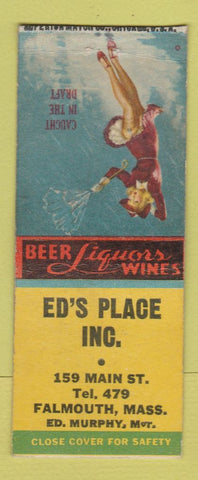Matchbook Cover - Ed's Place Inc Falmouth MA pinup BOBTAIL