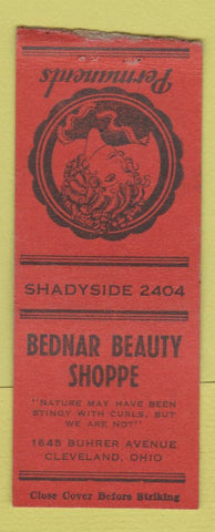 Matchbook Cover - Bednar Beauty Shoppe Cleveland OH girlie BOBTAIL