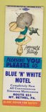 Matchbook Cover - Blue n White Motel Mount Bethel PA pinup BOBTAIL