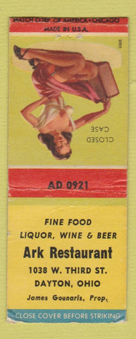 Matchbook Cover - Ark Restaurant Dayton OH pinup BOBTAIL