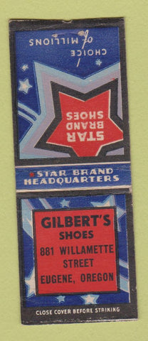 Matchbook Cover - Star Shoes Gilbert's Eugene OR BOBTAIL