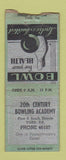 Matchbook Cover - 20th Century Bowling Academy York PA WEAR BOBTAIL