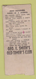 Matchbook Cover - Geo Smith's Old Timer's Club Cleveland OH WORN BOBTAIL