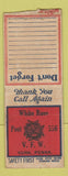 Matchbook Cover - White Rose VFW SAFETY FIRST WEAR BOBTAIL