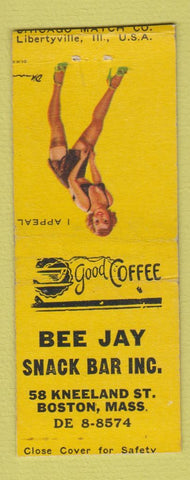 Matchbook Cover - Bee Jay Snack Bar Boston MA pinup BOBTAIL