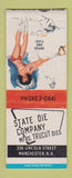 Matchbook Cover - State Die Company Manchester NH pinup BOBTAIL