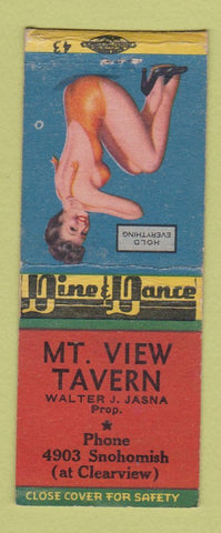 Matchbook Cover - Mountain View Tavern pinup BOBTAIL