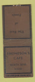 Matchbook Cover - Thompson's Cafe North Bend WA WORN BOBTAIL