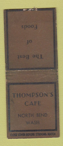 Matchbook Cover - Thompson's Cafe North Bend WA WORN BOBTAIL