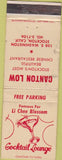 Matchbook Cover - Canton Low Stockton CA Chinese WEAR