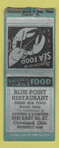Matchbook Cover - Blue Point Restaurant Cleveland OH BOBTAIL