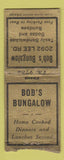 Matchbook Cover - Bob's Bungalow WORN BOBTAIL