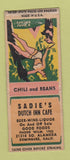 Matchbook Cover - Sadie's Dutch Inn Cafe Dominguez CA pinup WEAR BOBTAIL