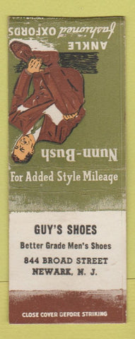 Matchbook Cover - Nunn Bush Men's Shoes Guy's Newark NJ WEAR BOBTAIL