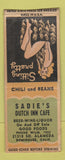 Matchbook Cover - Sadie's Dutch Inn Cafe Dominguez CA pinup  BOBTAIL