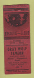 Matchbook Cover - Gray Wolf Tavern Masury OH WORN BOBTAIL