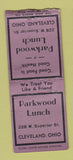 Matchbook Cover - Parkwood Lunch Cleveland OH  BOBTAIL