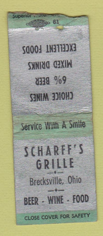 Matchbook Cover - Scharff's Grille Brecksville OH WEAR BOBTAIL