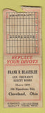 Matchbook Cover - Frank Blakeslee Insurance Cleveland OH DQ BOBTAIL